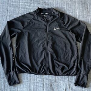Nike Women's Dri-Fit Black Running Jacket Sz Med w/ Thumb Holes